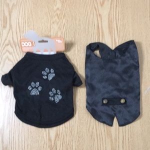 Bundle Of 2 Doggie T-shirts Size Xs/Xxs 6 1/4-1/2” Waist 8 1/2” & 10” Length